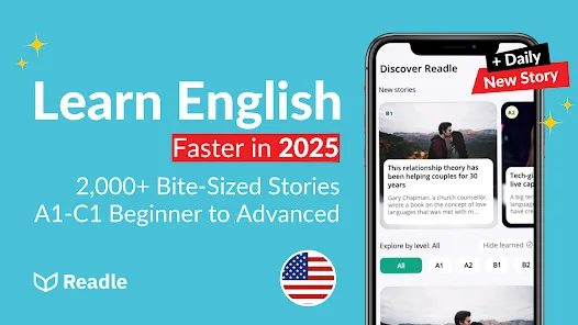 برنامه Learn English with Readle