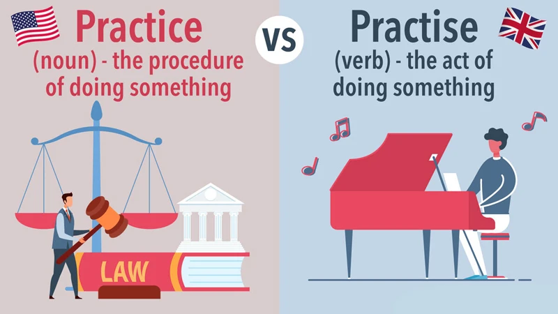 کاربرد practice و practise